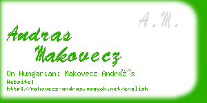 andras makovecz business card